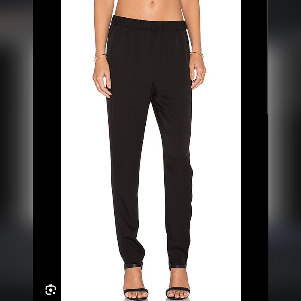 Theory High Rise Thorene Pull On Tapered Leg Pants, Modern Georgette Crepe